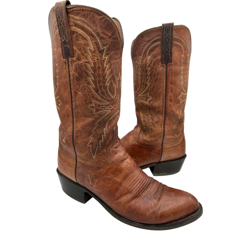 Lucchese 1883 Mad Dog Goat Leather Cowboy Western MNS Boots 10.5